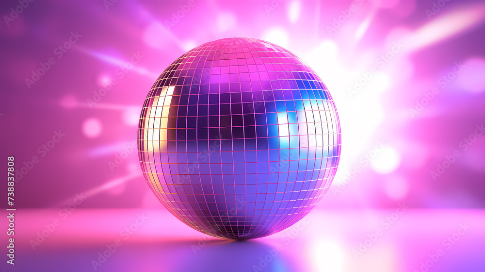 Obraz premium Vibrant glowing disco sphere