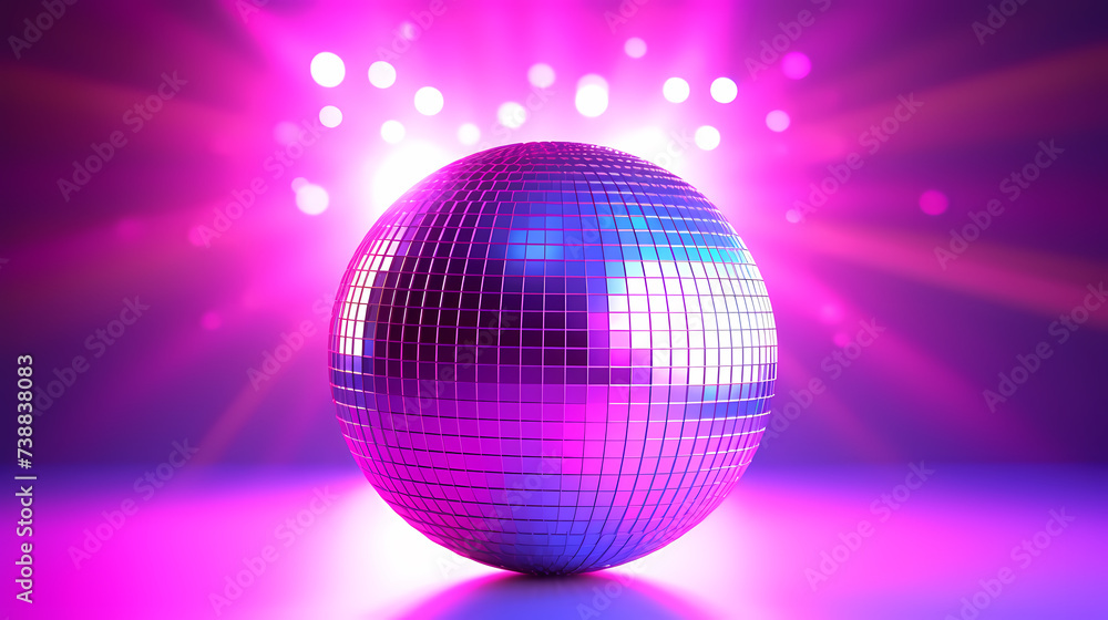 Obraz premium Vibrant glowing disco sphere