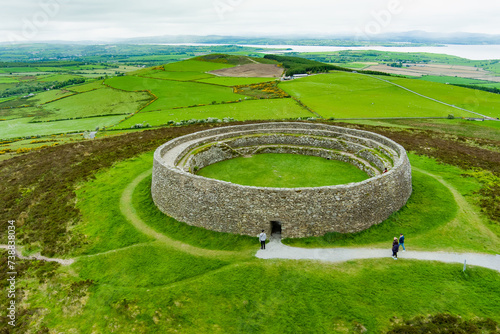 Grianan of Aileach, ancient drystone ring fort, located on top of Greenan Mountain in Inishowen, Co. Donegal, Ireland.