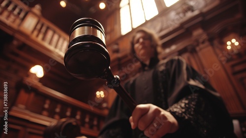 a person holding a gavel photo