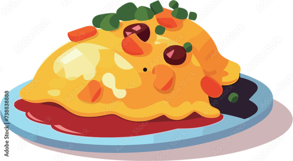 Colorful Omurice (Japanese Omelette Rice) Colorful Omurice (Japanese Omelette Rice)