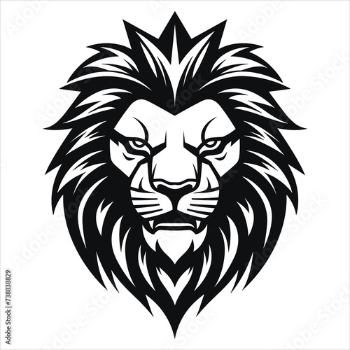 graceful power the black vector lion emblem fiercely