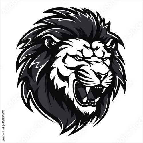 graceful power the black vector lion emblem fiercely