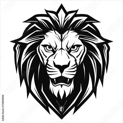 graceful power the black vector lion emblem fiercely