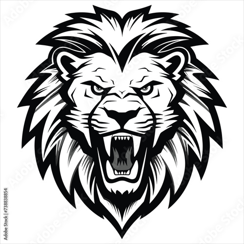 graceful power the black vector lion emblem fiercely