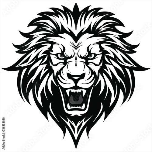 graceful power the black vector lion emblem fiercely