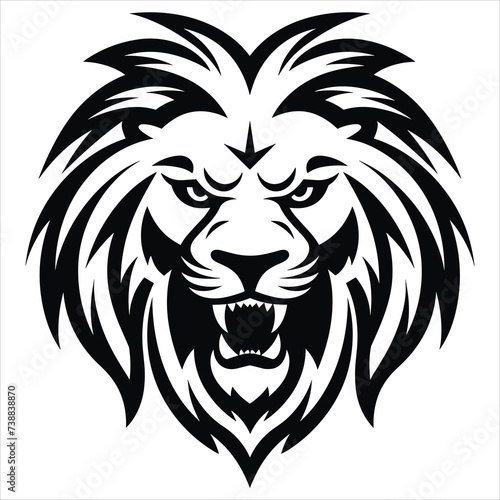 graceful power the black vector lion emblem fiercely