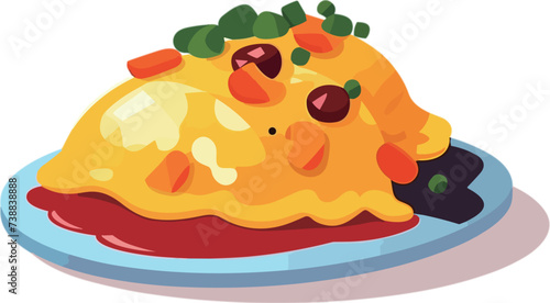Colorful Omurice (Japanese Omelette Rice)