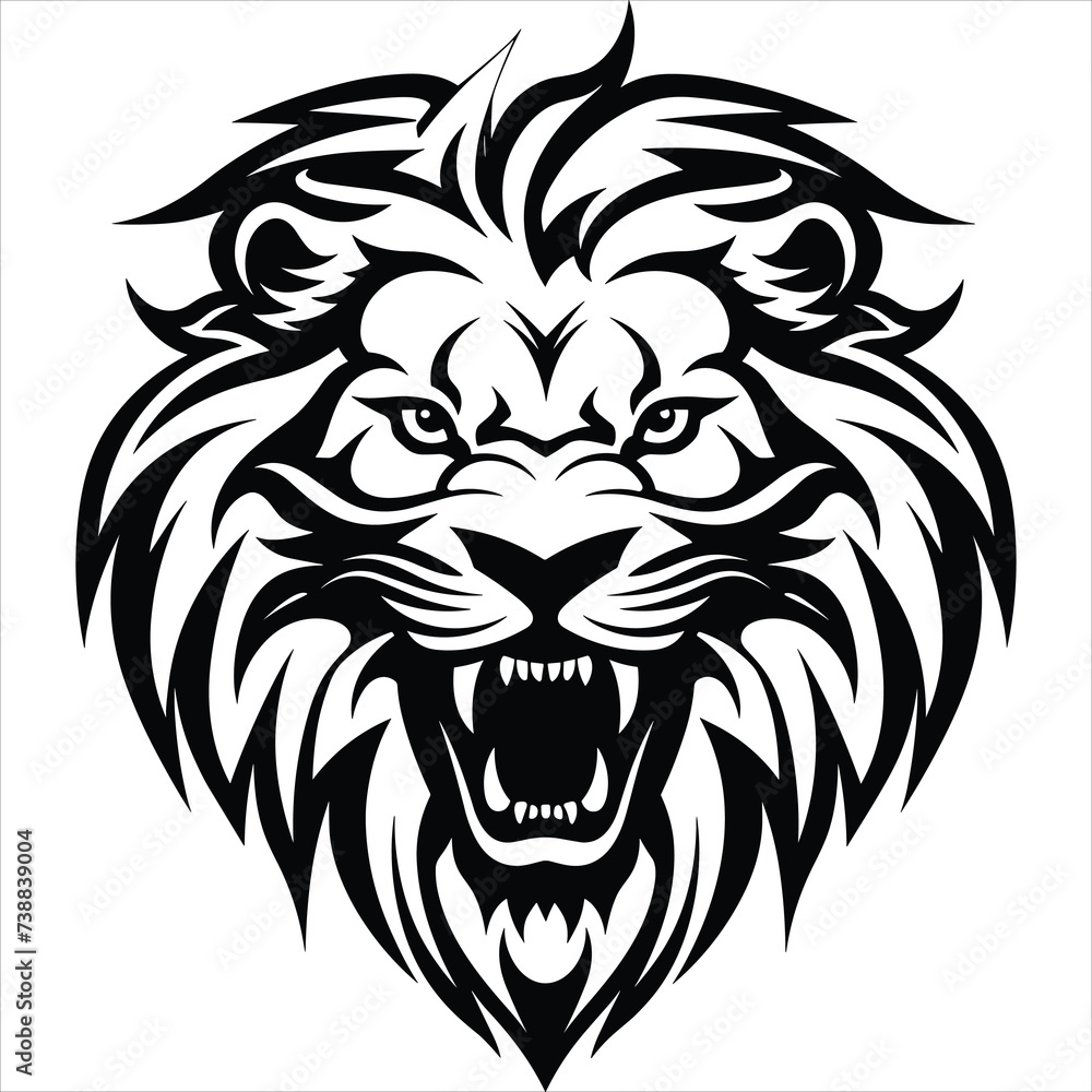graceful power the black vector lion emblem fiercely