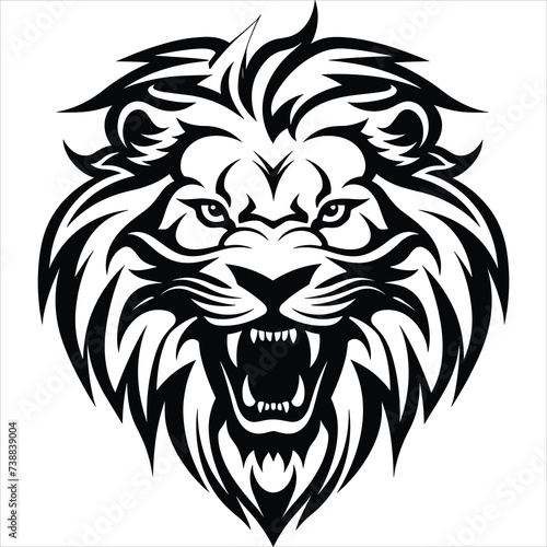 graceful power the black vector lion emblem fiercely