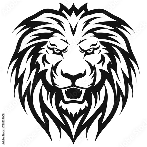 graceful power the black vector lion emblem fiercely