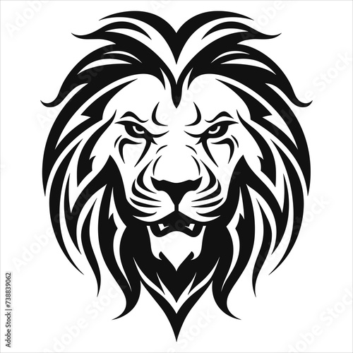 graceful power the black vector lion emblem fiercely