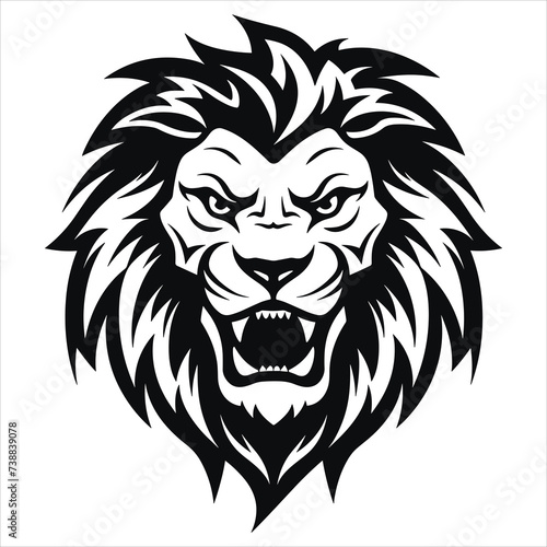 graceful power the black vector lion emblem fiercely