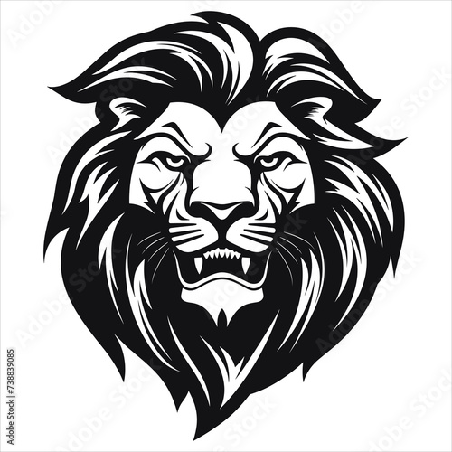graceful power the black vector lion emblem fiercely