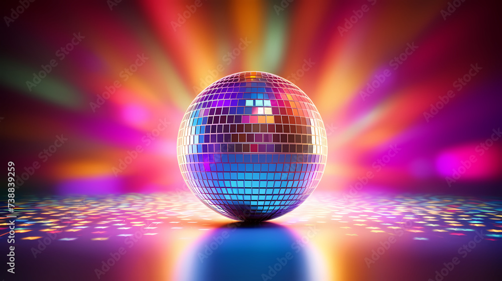 Obraz premium Vibrant glowing disco sphere
