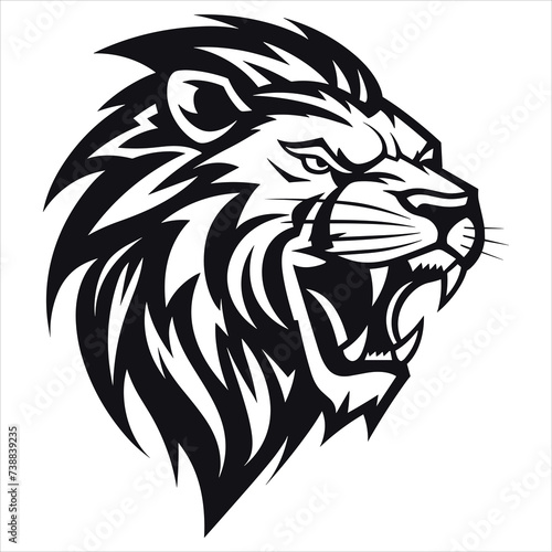 graceful power the black vector lion emblem fiercely