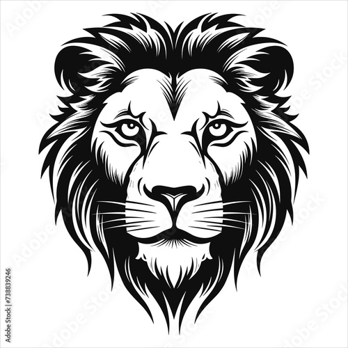 graceful power the black vector lion emblem fiercely