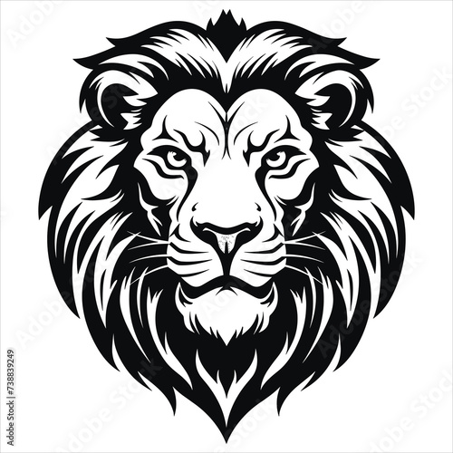 graceful power the black vector lion emblem fiercely