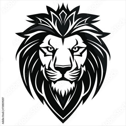 graceful power the black vector lion emblem fiercely