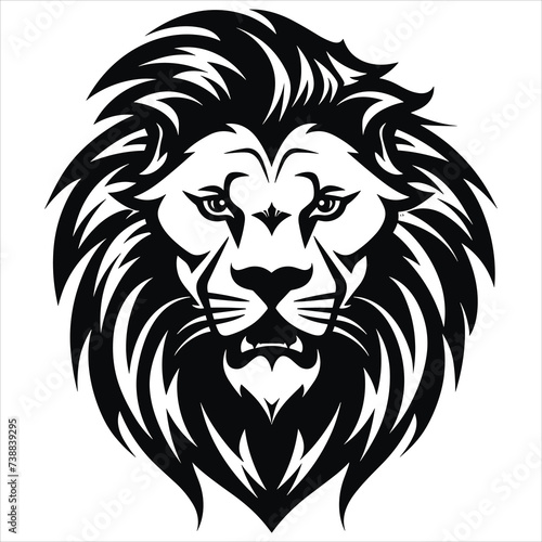graceful power the black vector lion emblem fiercely