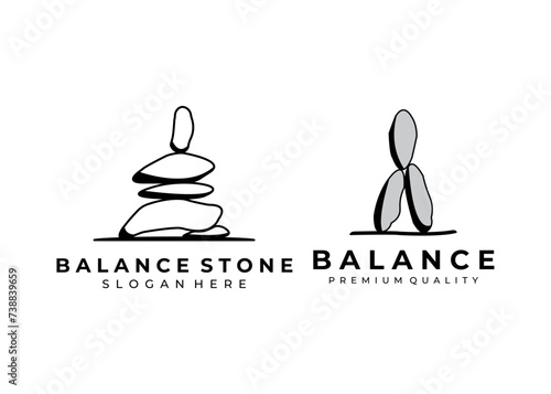 balance stone logo vector illustrator design