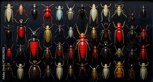 Collection d'insectes et de scarabées photo