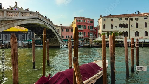 Ponte degli Scalzi (bridge of barefoot) in Venice, Italy photo