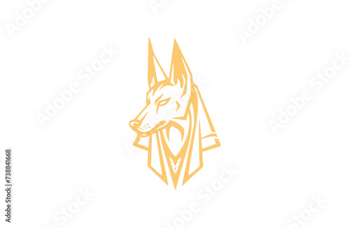 Anubis vector logo premium luxury retro hipster vintage template