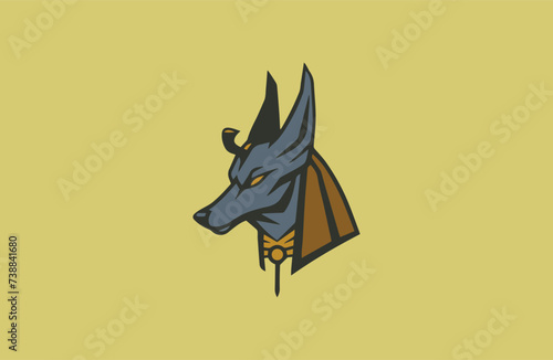 Anubis vector logo premium luxury retro hipster vintage template