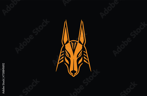 Anubis vector logo premium luxury retro hipster vintage template