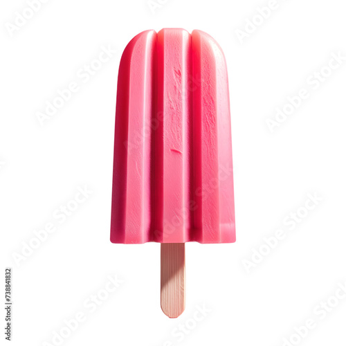   cone de pl  stico 3d - Picol   rosa com textura de pl  stico. Sorvete no palito.