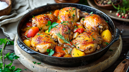 Poulet Fricassé - Fricassee Chicken Snapshot Image photo