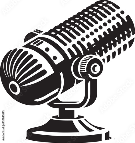 sillhouette of microphone - vector images of macrophone black and white sillhouette  photo