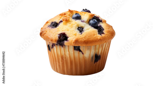 Delicious blueberry muffin isolated on a white background with clipping path.