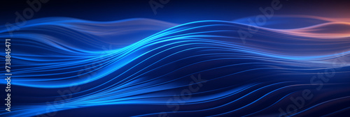 Abstract blue wavy lines shiny background. Abstract futuristic and technology banner