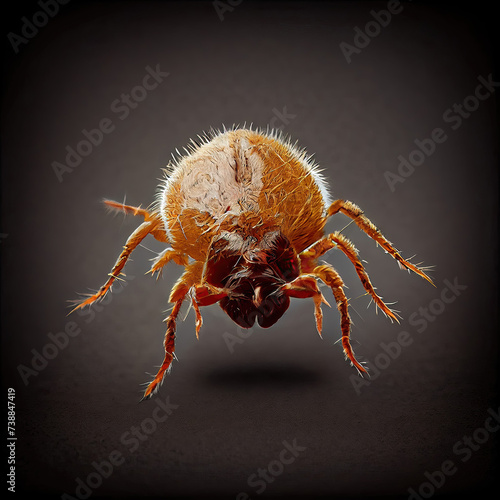 Close-Up American Dog Tick Portrait on Dark Background photo