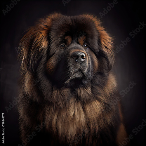 Majestic Russian Bear Dog Portrait in a Professional Studio