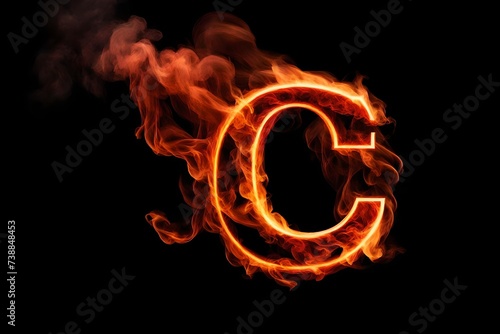 fiery letter C