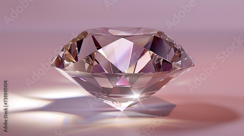 A crystalline 3D diamond sparkles with elegance and luxury.