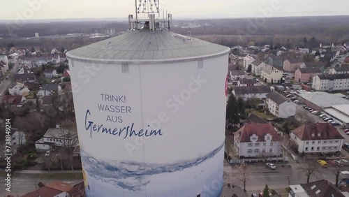 Water Tower Overlooking Cityscape At Germersheim photo