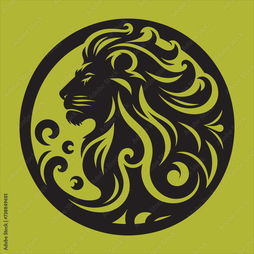 Obraz premium Silhouette Vector design of a Lion Icon
