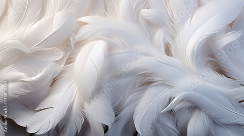 a close up of white feathers