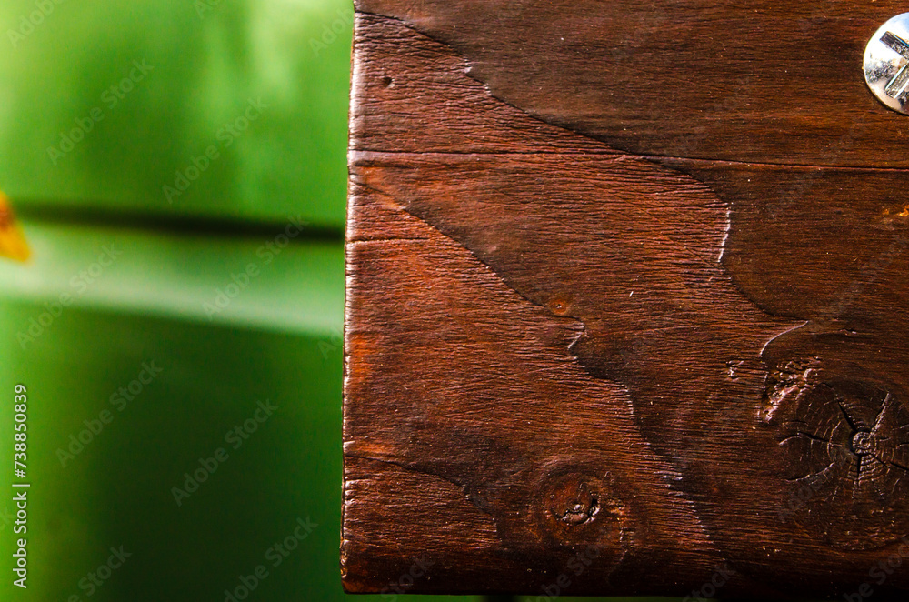 Closeup of wood treated with shou sugi ban, the Japanese art of