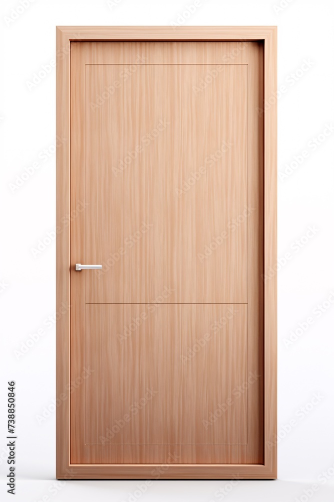 a wooden door with a white handle a wooden door with a white handle