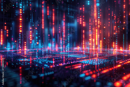Futuristic Tech Grid: Dynamic Connections in a Vibrant Digital Cosmos © Rainbow Kuma