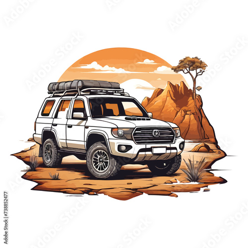 Vector Mountain Off-Road modern car t shirt design