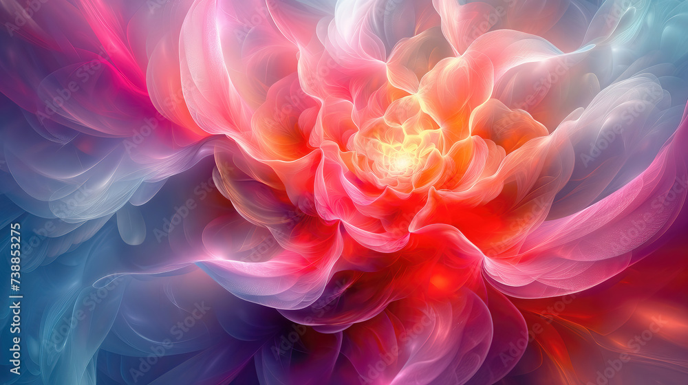 Abstract background flower multicolored waves, colored shiny background.