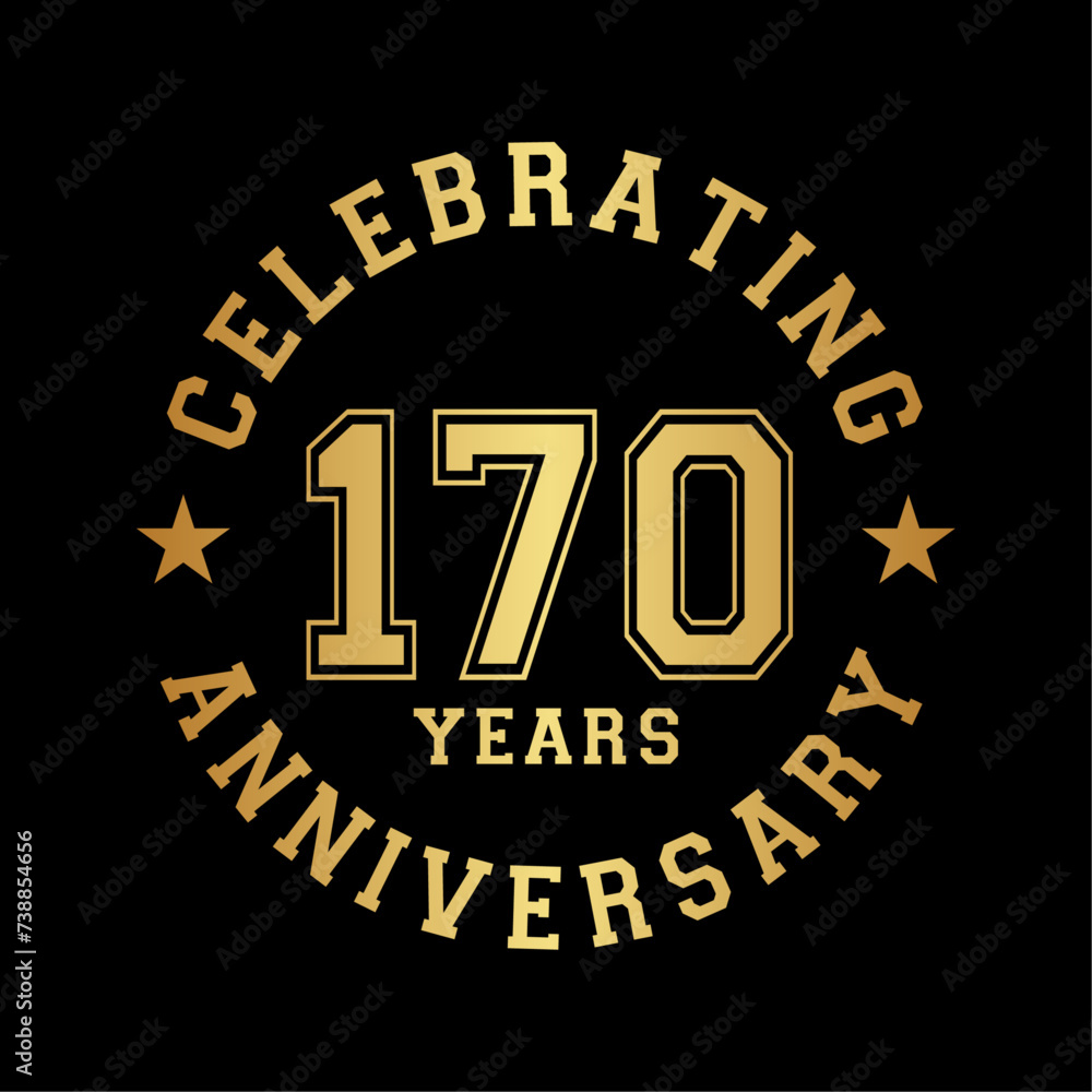 170 years anniversary celebration design template. 170th vector and illustration.