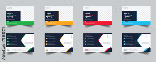 Modern Creative Corporate Post Card Template, Vector Template for Opening Invitation Editable, Professional Business Postcard Design, Event Card Design, Invitation Design, Direct Mail EDDM Template