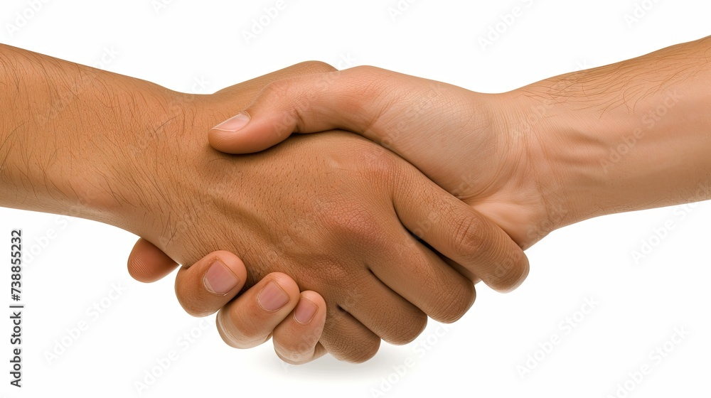 Сonfident handshake between individuals with confidence in the success of profitable business deals. The concept of successful negotiations. Businessman shake hand with partner.